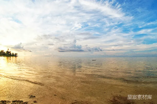 高清摄影 宁静的海滩日落