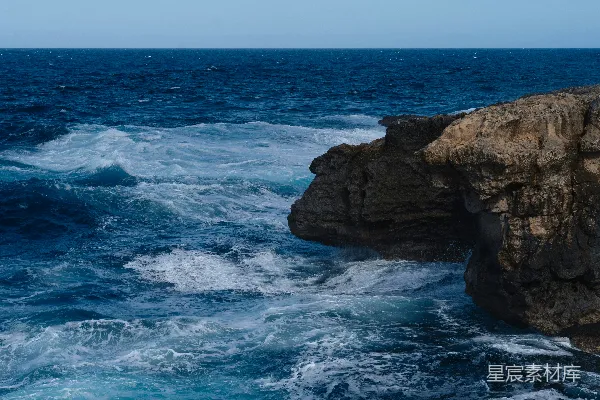 高清摄影 岩石与海浪