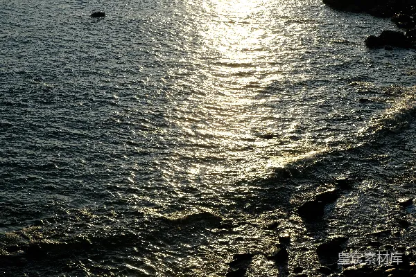 高清摄影 夕阳下的海浪