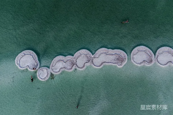 高清摄影 死海盐岛的空中俯瞰