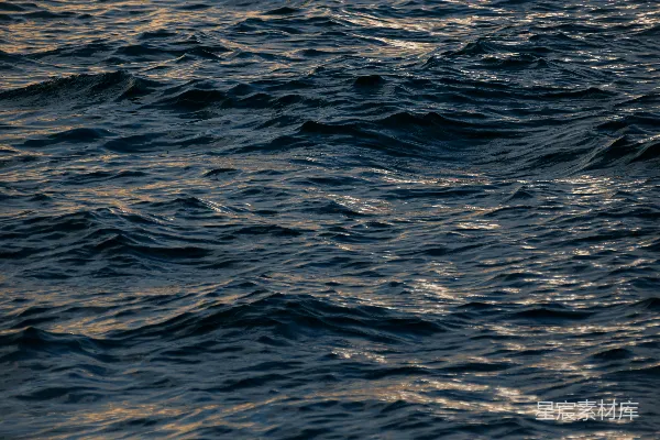 高清摄影 夕阳下的海面涟漪