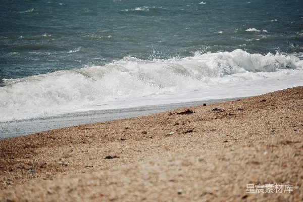 高清摄影 海浪拍打沙滩