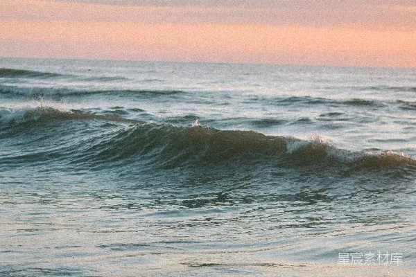 高清摄影 夕阳下的海浪