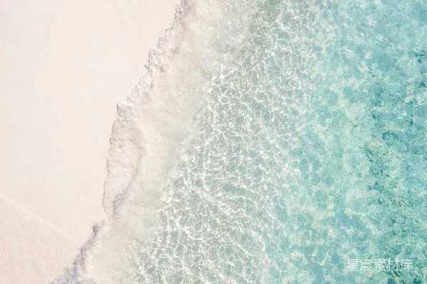 高清摄影 海滩与海浪的俯瞰