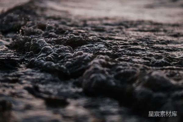 高清摄影 日落时分的海浪泡沫