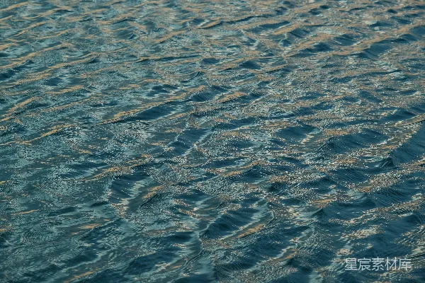 高清摄影 夕阳下的海面波纹