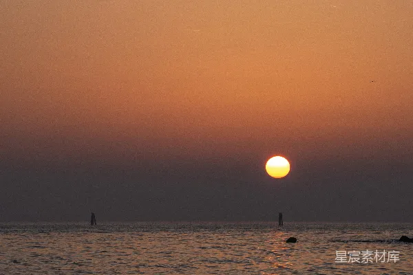 高清摄影 夕阳下的宁静海景