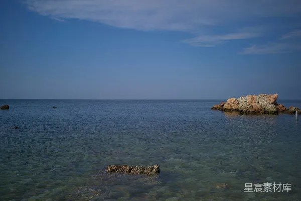 高清摄影 宁静的海滩与岩石
