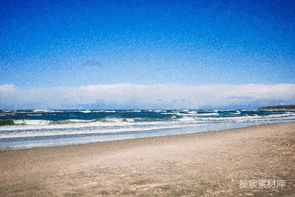 高清摄影 晴朗海滩上的海浪