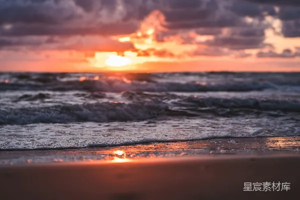 高清摄影 夕阳海浪