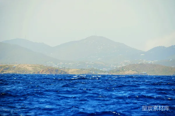 高清摄影 海岛远景与蓝色海洋