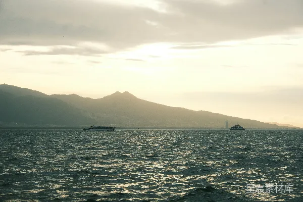 高清摄影 夕阳下的海景