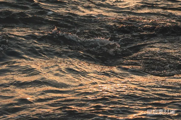 高清摄影 夕阳下的海浪