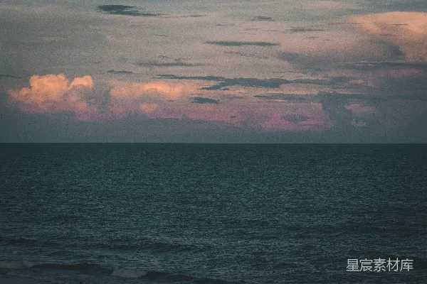 高清摄影 夕阳下的海平线