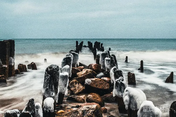 高清摄影 冰封的海岸线