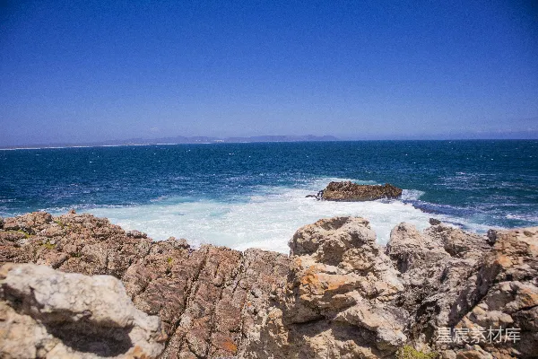 高清摄影 海岸礁石与蔚蓝海洋