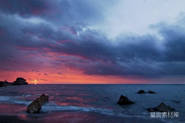 高清摄影 暮色海景