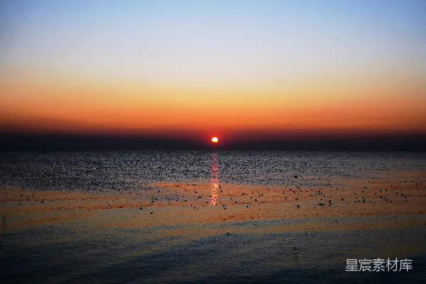 高清摄影 海平线上的日落