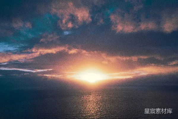 高清摄影 海天一色的夕阳