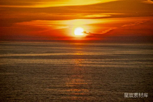高清摄影 海平面上的夕阳