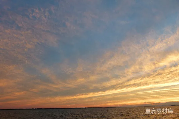 高清摄影 夕阳下的宁静海景