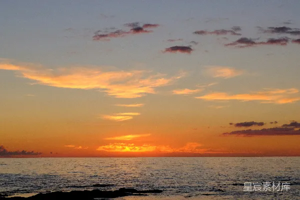 高清摄影 夕阳下的宁静海景