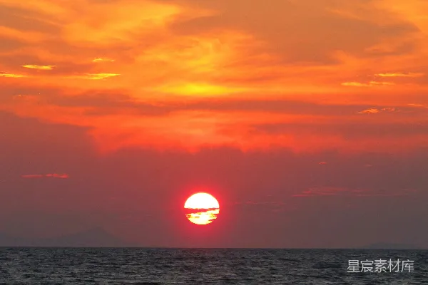 高清摄影 海平面上的日落