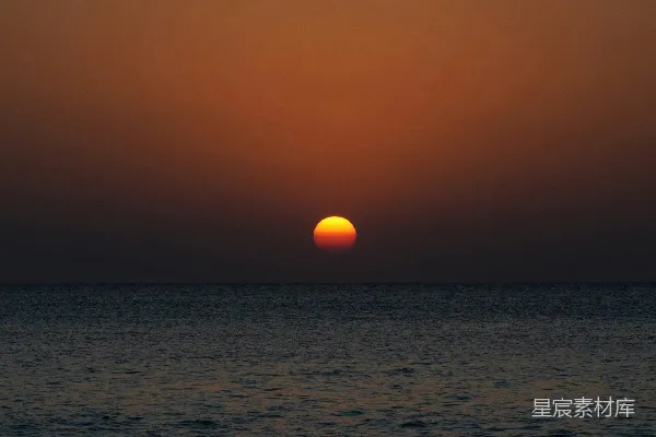 高清摄影 海平线上的夕阳