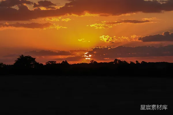 高清摄影 夕阳下的田野