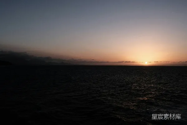高清摄影 夕阳下的宁静海洋