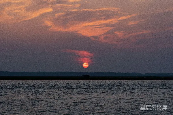 高清摄影 日落时分的宁静海景