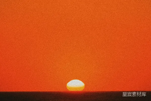 高清摄影 红日沉海