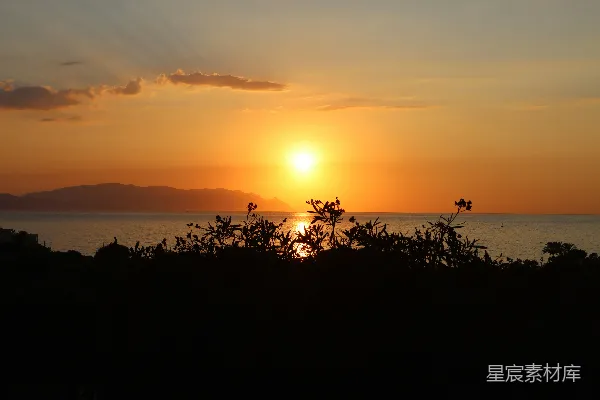 高清摄影 夕阳下的海景