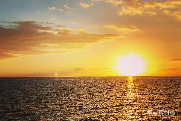 高清摄影 夕阳下的海面