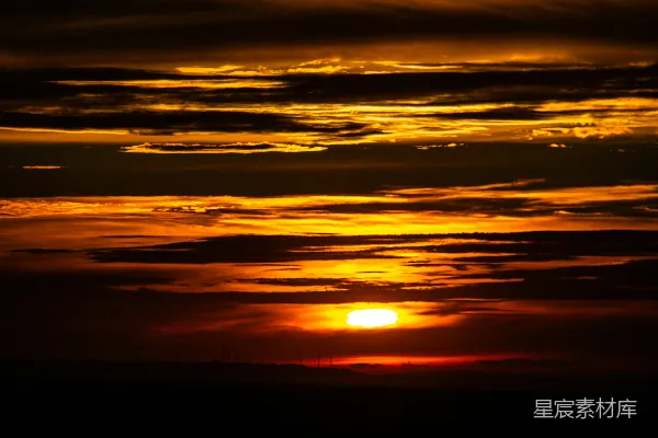 高清摄影 夕阳下的云海