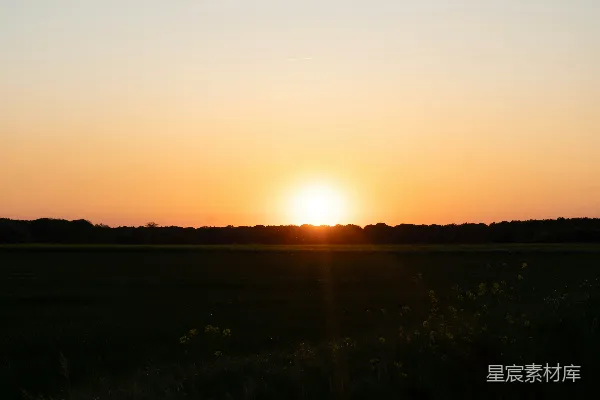 高清摄影 夕阳下的田野