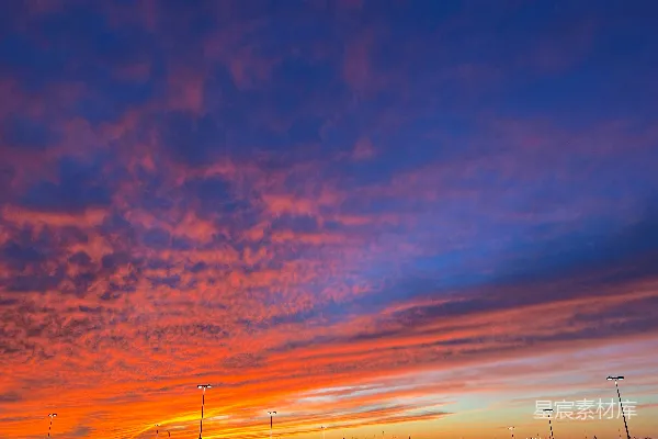 高清摄影 绚丽夕阳下的天空