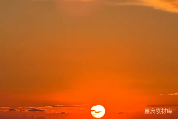 高清摄影 夕阳下的海平线