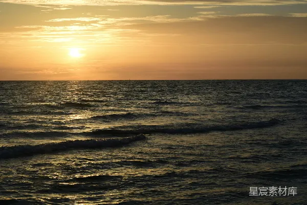 高清摄影 日落时的海面波浪