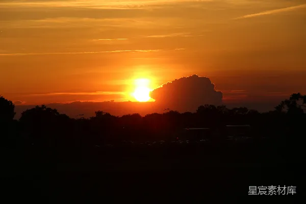 高清摄影 夕阳下的城市剪影