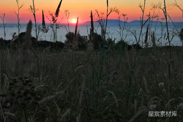 高清摄影 夕阳下的海景