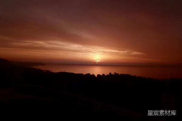 高清摄影 黄昏海景剪影