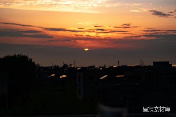 高清摄影 日落时分的城市剪影