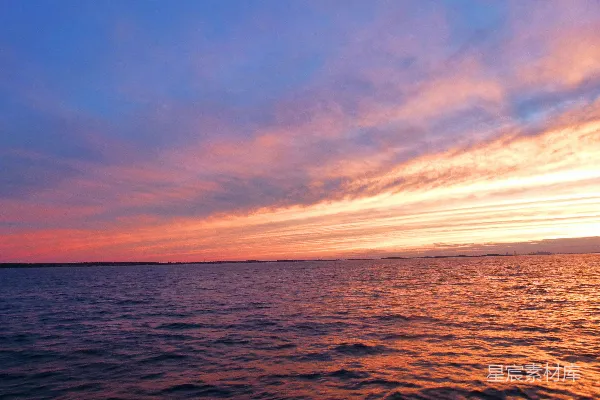 高清摄影 夕阳下的海面
