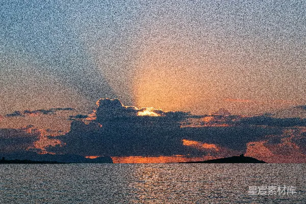 高清摄影 夕阳下的海平线
