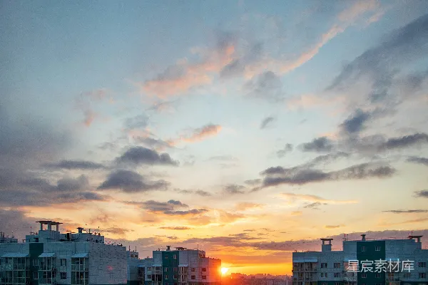 高清摄影 城市日落