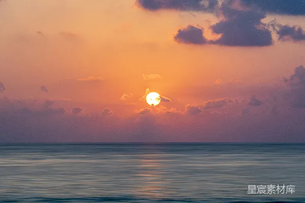 高清摄影 海平面上的夕阳