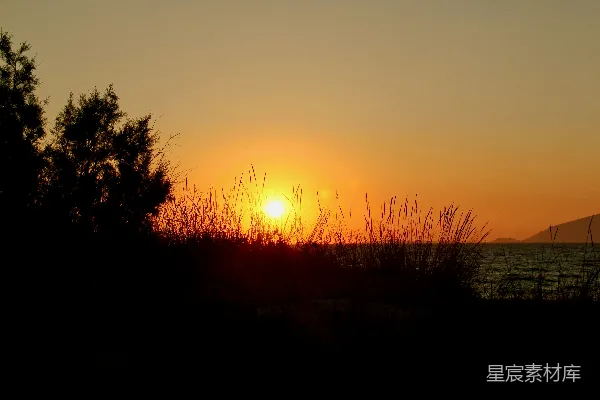高清摄影 夕阳下的海景