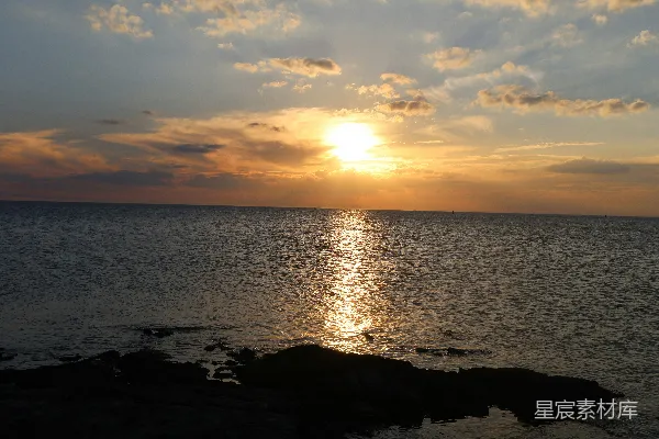 高清摄影 夕阳下的海景