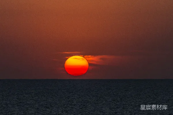 高清摄影 夕阳下的海平线